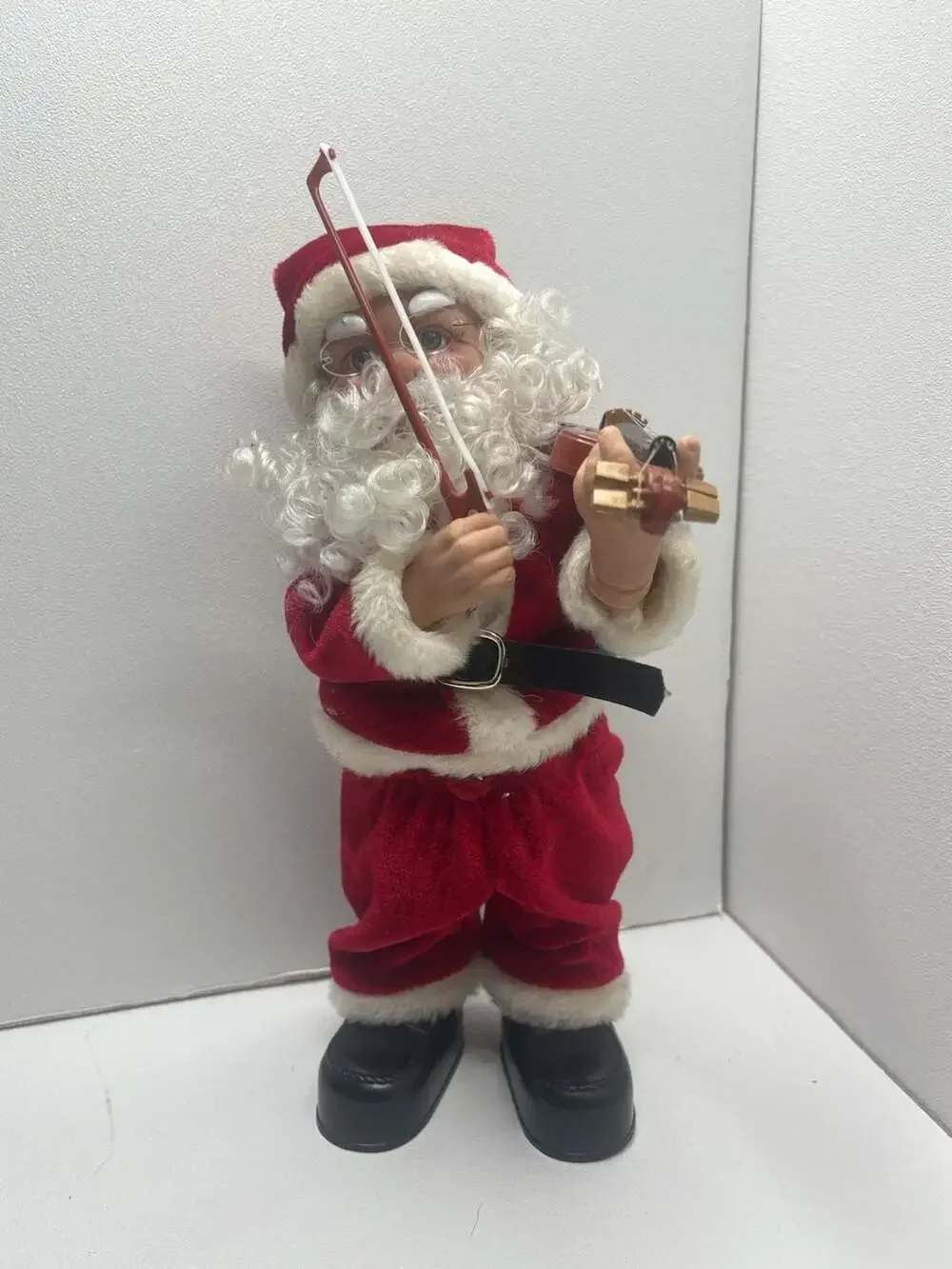 (UnTested )Vintage 12-inch Animated Santa Claus Playing Violin Figure